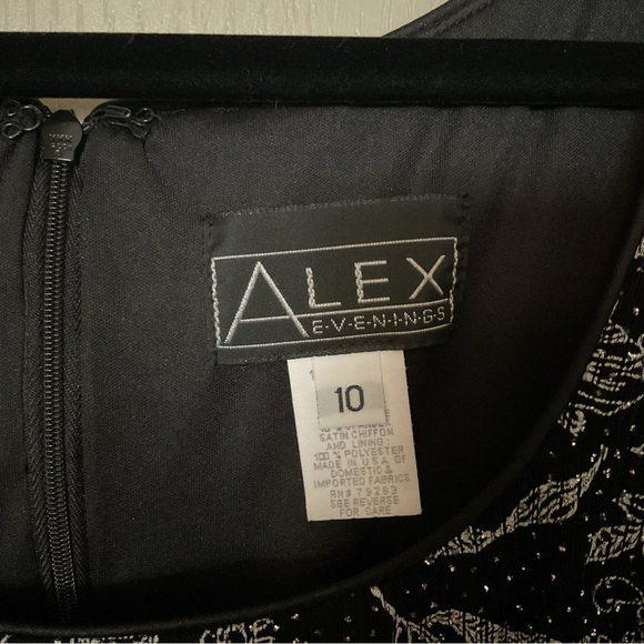 Alex Evenings 2pc Black Gown w/Silver Sparkle & Chiffon Accents Women’s Size10 - Picture 10 of 15